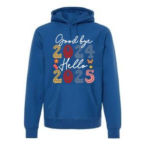 Goodbye 2024 Hello 2025 Merry Christmas Happy New Year 2025 Cute Gift Premium Hoodie