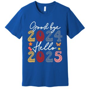 Goodbye 2024 Hello 2025 Merry Christmas Happy New Year 2025 Cute Gift Premium T-Shirt