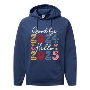 Goodbye 2024 Hello 2025 Merry Christmas Happy New Year 2025 Cute Gift Performance Fleece Hoodie