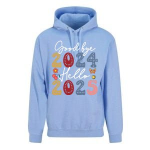 Goodbye 2024 Hello 2025 Merry Christmas Happy New Year 2025 Cute Gift Unisex Surf Hoodie