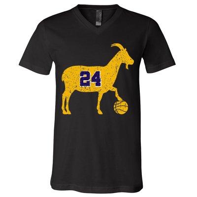 Goat 24 La Basketball V-Neck T-Shirt