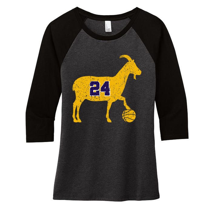 Goat 24 La Basketball Women's Tri-Blend 3/4-Sleeve Raglan Shirt