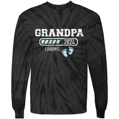 Grandpa 24 Loading For Pregnancy Announcement Tie-Dye Long Sleeve Shirt