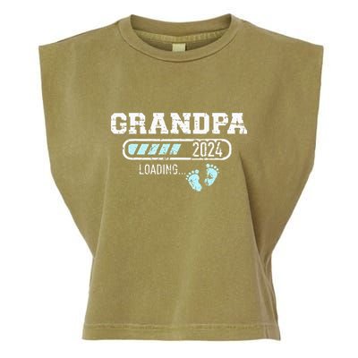 Grandpa 24 Loading For Pregnancy Announcement Garment-Dyed Women's Muscle Tee