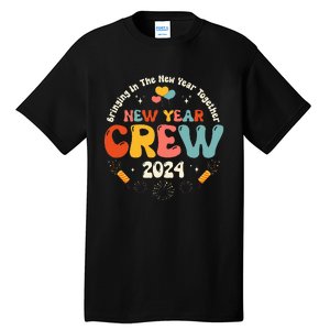 Groovy 2024 New Year's Crew Family Couple Friends Matching Tall T-Shirt