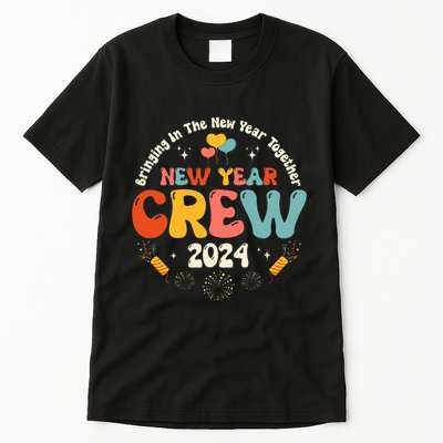 Groovy 2024 New Year's Crew Family Couple Friends Matching Tall T-Shirt