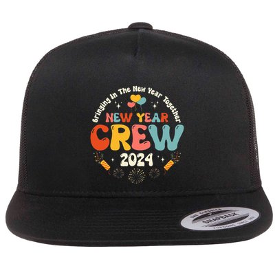 Groovy 2024 New Year's Crew Family Couple Friends Matching Flatbill Hat