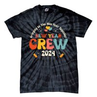 Groovy 2024 New Year's Crew Family Couple Friends Matching Tie-Dye T-Shirt