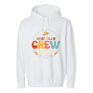 Groovy 2024 New Year's Crew Family Couple Friends Matching Garment-Dyed Fleece Hoodie