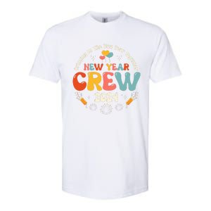 Groovy 2024 New Year's Crew Family Couple Friends Matching Softstyle CVC T-Shirt