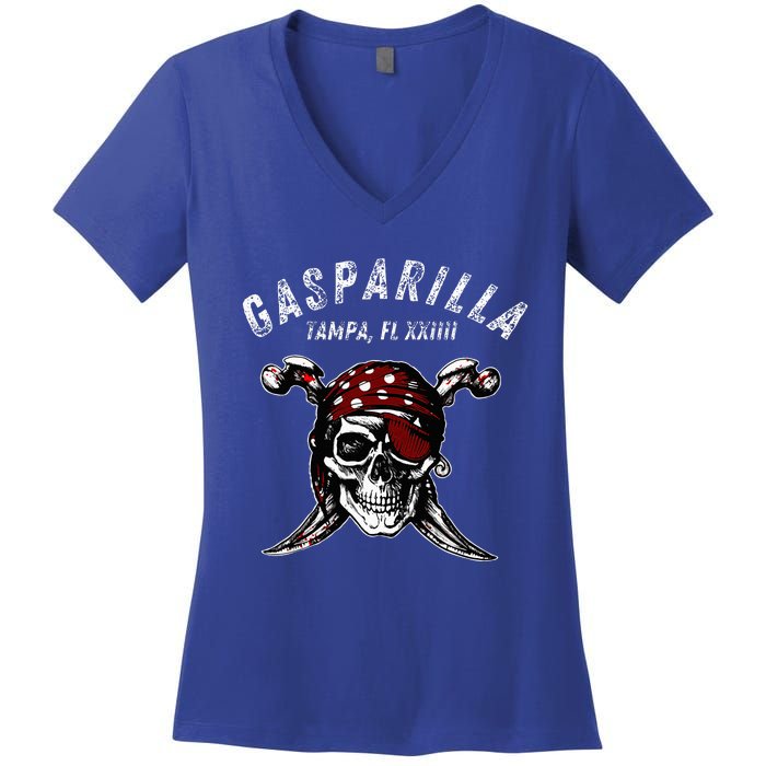 Gasparilla 2024 Pirate Festival Tampa Fl Gasparilla 2024 Women's V-Neck T-Shirt