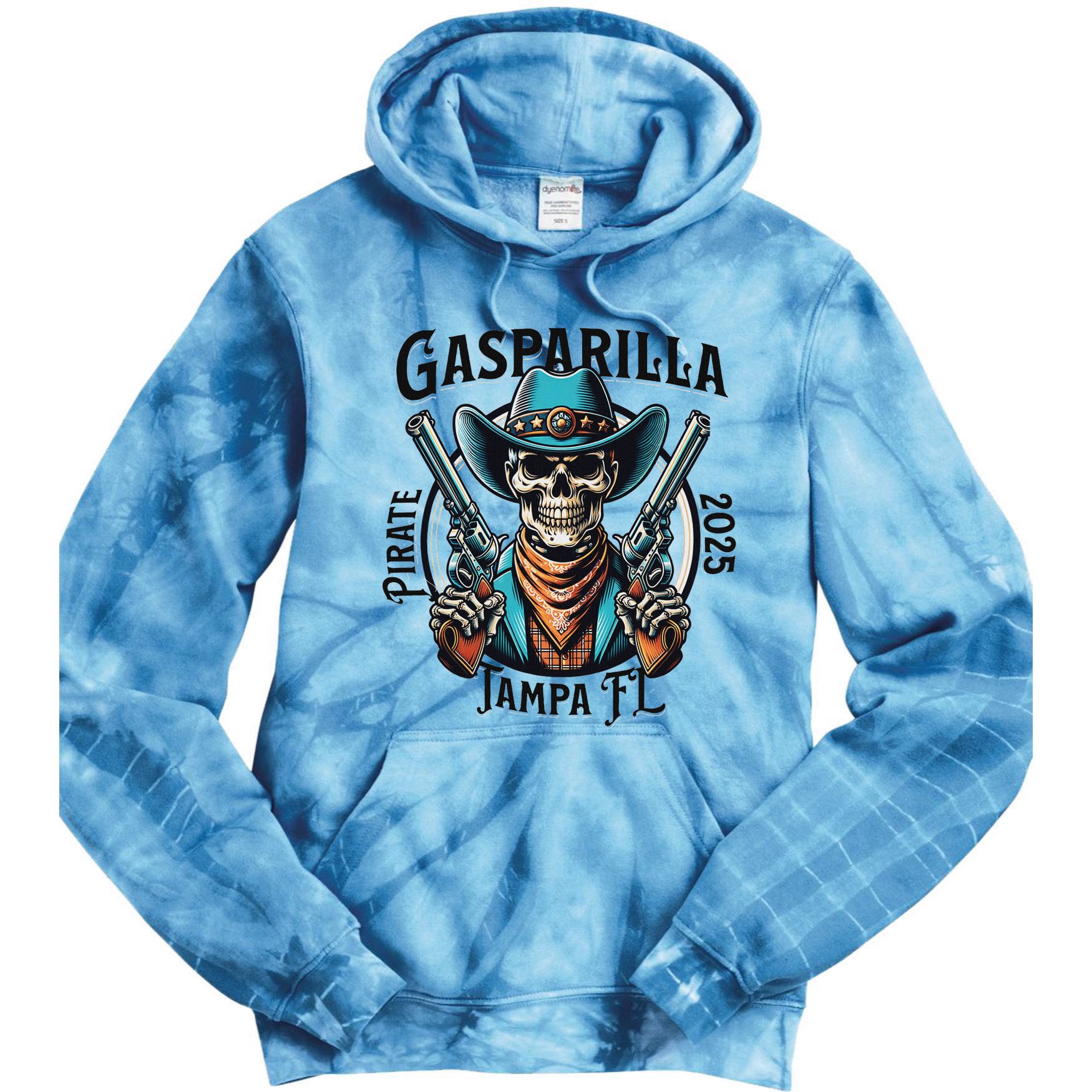 Gasparilla 2025 Pirate Festival Tampa Funny Pirate Skull Tie Dye Hoodie