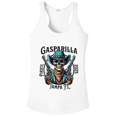 Gasparilla 2025 Pirate Festival Tampa Funny Pirate Skull Ladies PosiCharge Competitor Racerback Tank