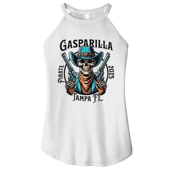 Gasparilla 2025 Pirate Festival Tampa Funny Pirate Skull Women's Perfect Tri Rocker Tank