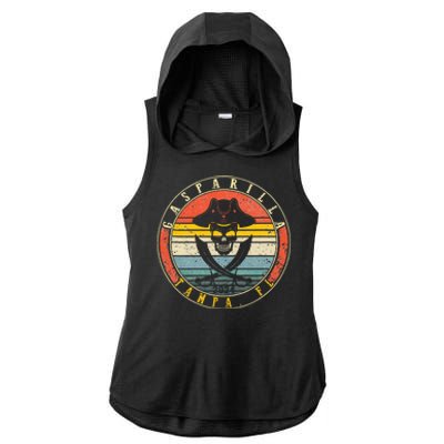 Gasparilla 2024 Pirate Festival Skull Ship Gasparilla Establ Ladies PosiCharge Tri-Blend Wicking Draft Hoodie Tank