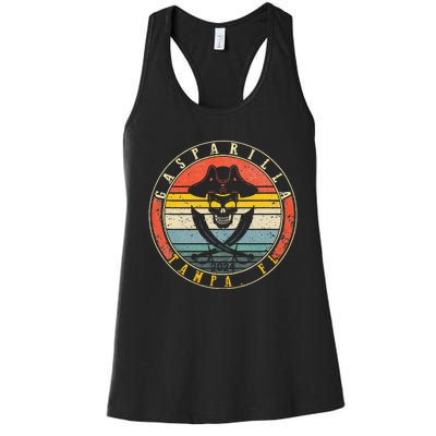 Gasparilla 2024 Pirate Festival Skull Ship Gasparilla Establ Women's Racerback Tank