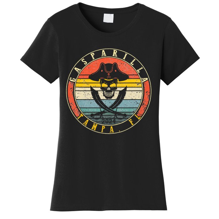 Gasparilla 2024 Pirate Festival Skull Ship Gasparilla Establ Women's T-Shirt