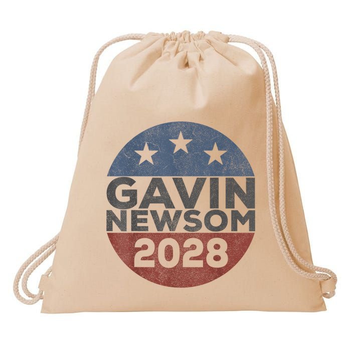 Gavin 2028 Retro Gavin Newsom For President 2028 Drawstring Bag
