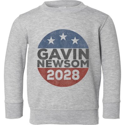 Gavin 2028 Retro Gavin Newsom For President 2028 Toddler Sweatshirt