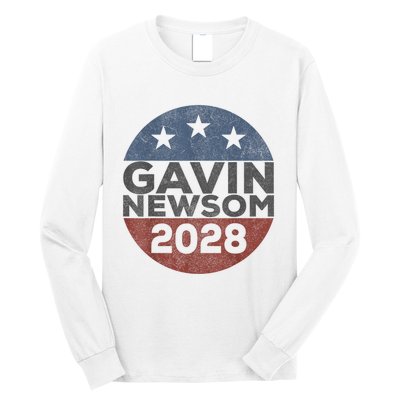 Gavin 2028 Retro Gavin Newsom For President 2028 Long Sleeve Shirt