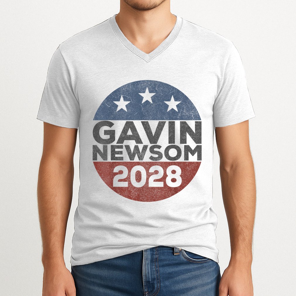 Gavin 2028 Retro Gavin Newsom For President 2028 V-Neck T-Shirt