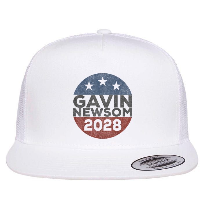 Gavin 2028 Retro Gavin Newsom For President 2028 Flat Bill Trucker Hat