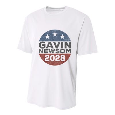 Gavin 2028 Retro Gavin Newsom For President 2028 Youth Performance Sprint T-Shirt