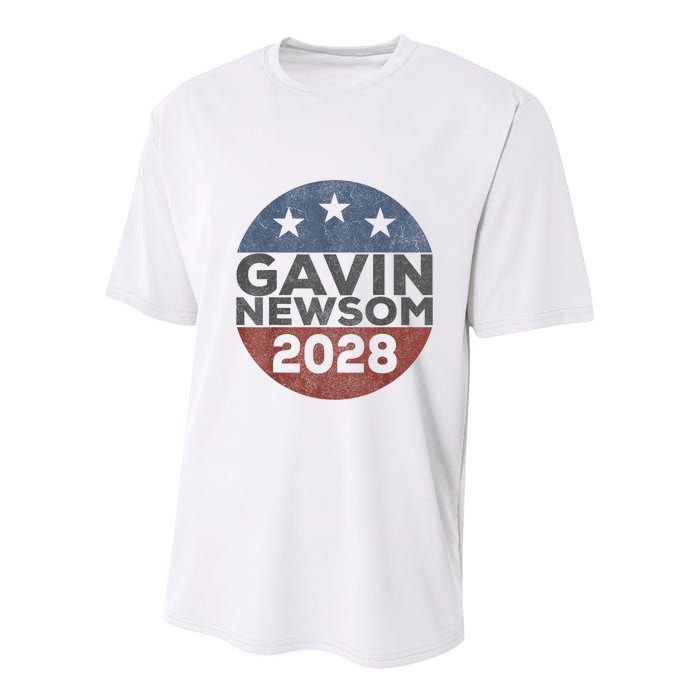 Gavin 2028 Retro Gavin Newsom For President 2028 Youth Performance Sprint T-Shirt
