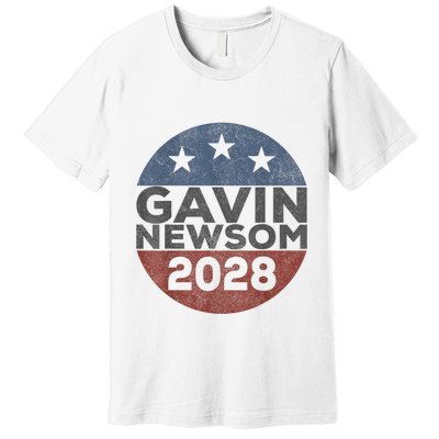 Gavin 2028 Retro Gavin Newsom For President 2028 Premium T-Shirt