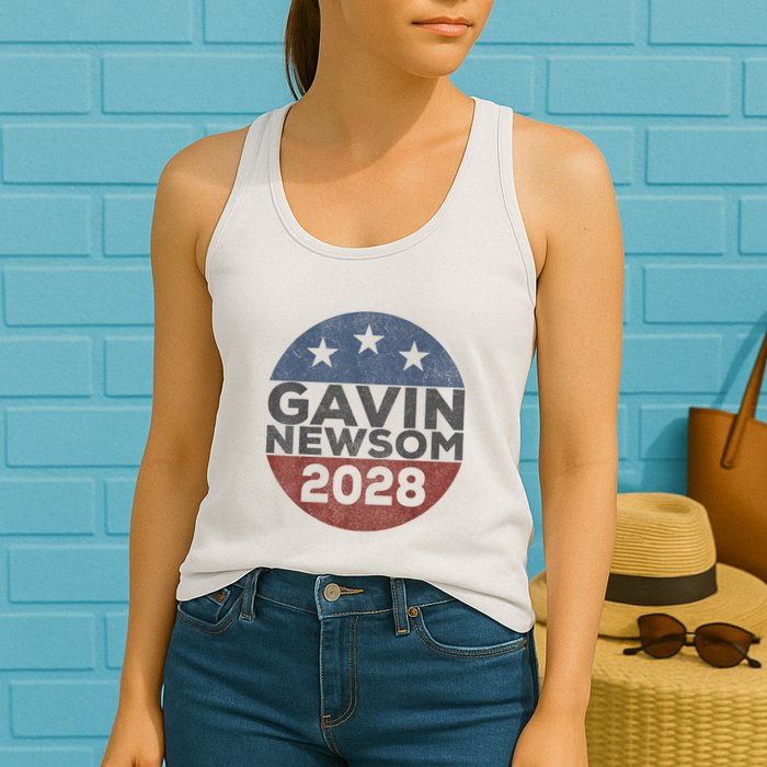 Gavin 2028 Retro Gavin Newsom For President 2028 Womens Tank Top