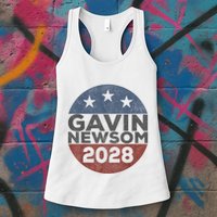 Gavin 2028 Retro Gavin Newsom For President 2028 Womens Tank Top