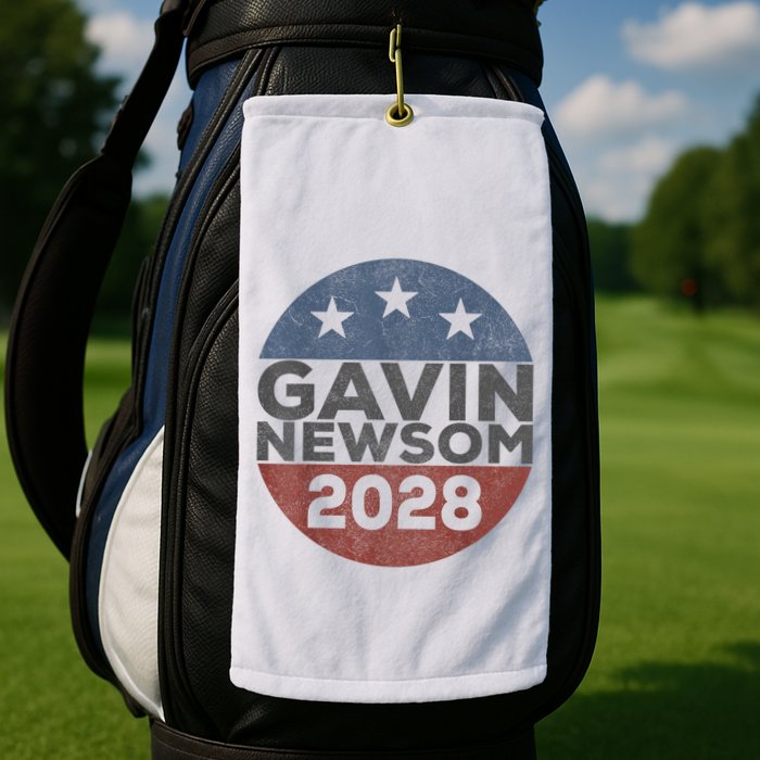 Gavin 2028 Retro Gavin Newsom For President 2028 Golf Towel