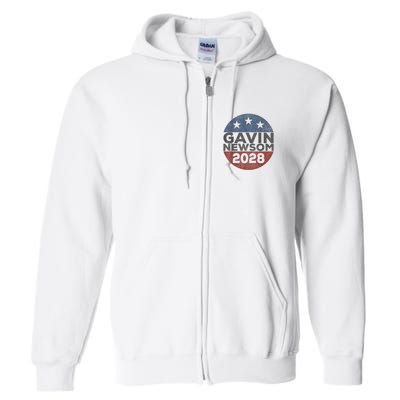Gavin 2028 Retro Gavin Newsom For President 2028 Full Zip Hoodie