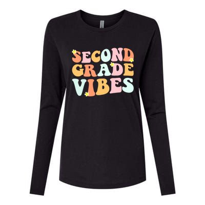 Grade 2 Teachers Students Hippie Second Grade Vibes Gift Womens Cotton Relaxed Long Sleeve T-Shirt