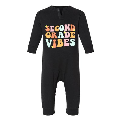 Grade 2 Teachers Students Hippie Second Grade Vibes Gift Infant Fleece One Piece