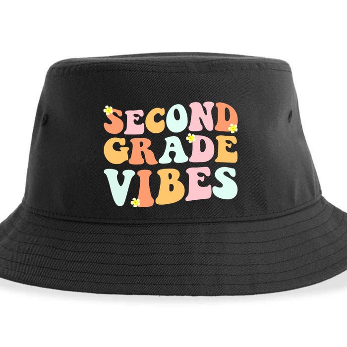 Grade 2 Teachers Students Hippie Second Grade Vibes Gift Sustainable Bucket Hat