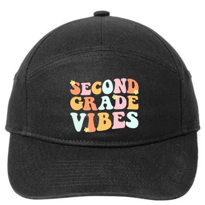 Grade 2 Teachers Students Hippie Second Grade Vibes Gift 7-Panel Snapback Hat
