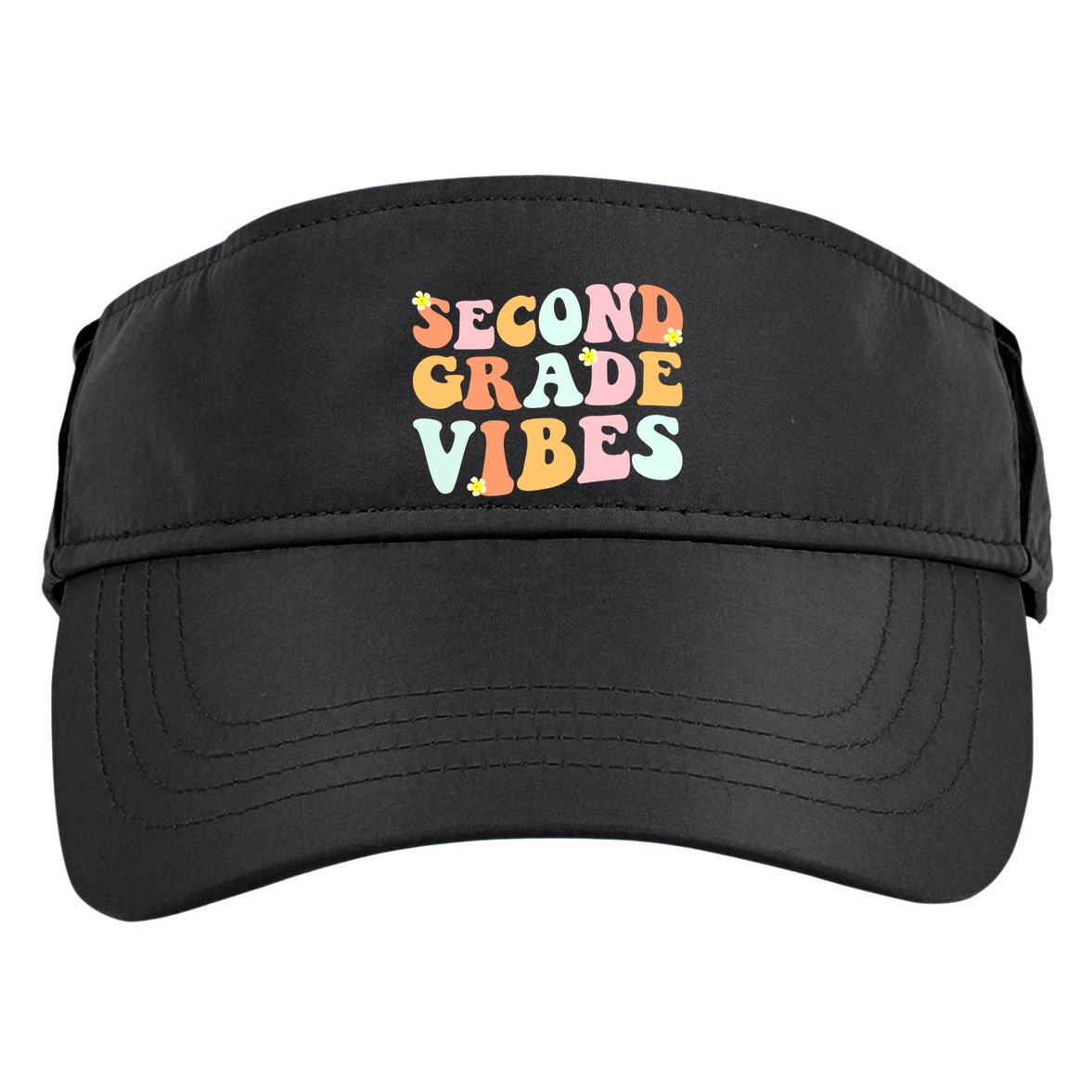 Grade 2 Teachers Students Hippie Second Grade Vibes Gift Adult Drive Performance Visor