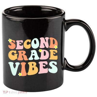 Grade 2 Teachers Students Hippie Second Grade Vibes Gift 11oz C Handle Ceramic Mug