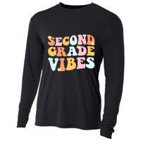 Grade 2 Teachers Students Hippie Second Grade Vibes Gift Cooling Performance Long Sleeve Crew