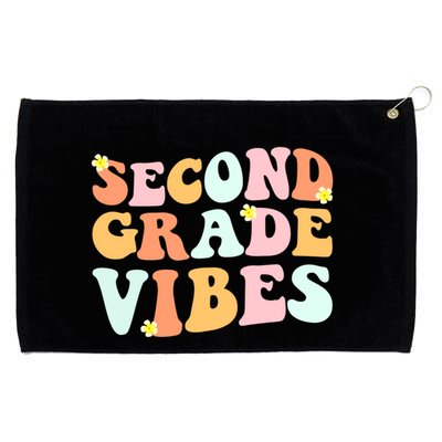 Grade 2 Teachers Students Hippie Second Grade Vibes Gift Grommeted Golf Towel