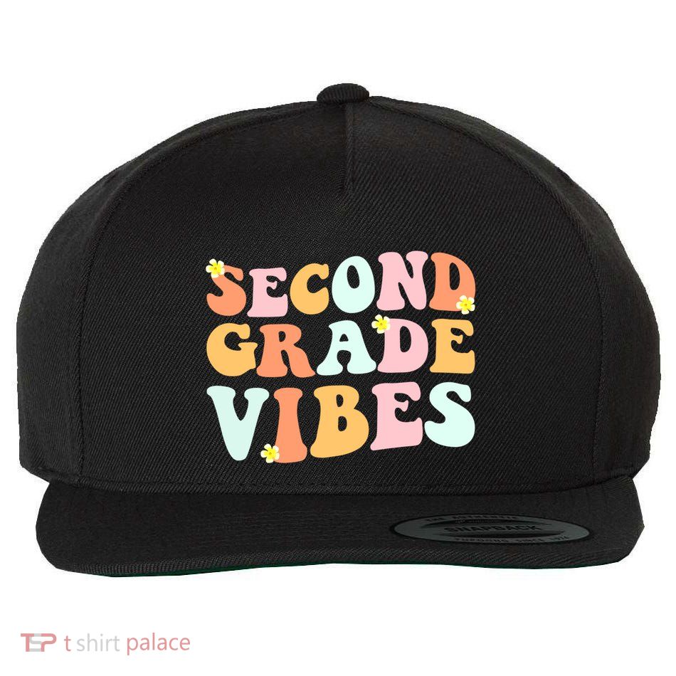 Grade 2 Teachers Students Hippie Second Grade Vibes Gift Wool Snapback Cap