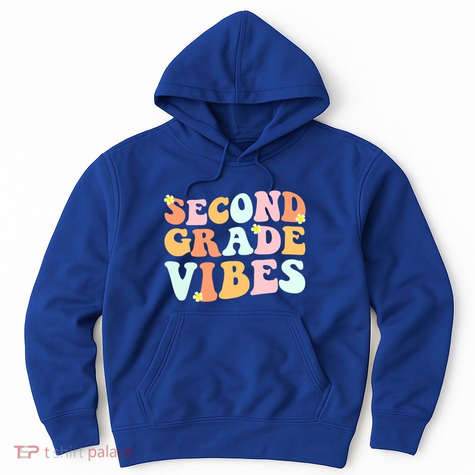 Grade 2 Teachers Students Hippie Second Grade Vibes Gift Hoodie