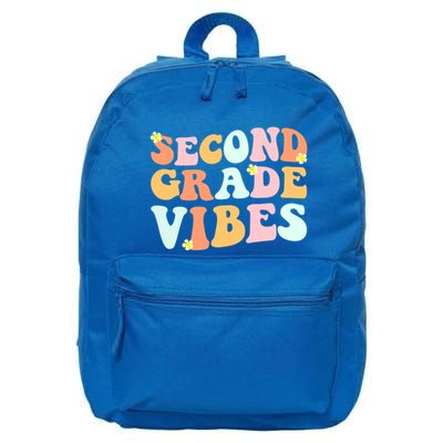 Grade 2 Teachers Students Hippie Second Grade Vibes Gift 16 in Basic Backpack