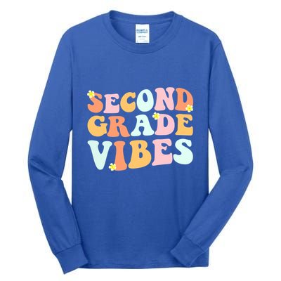 Grade 2 Teachers Students Hippie Second Grade Vibes Gift Tall Long Sleeve T-Shirt