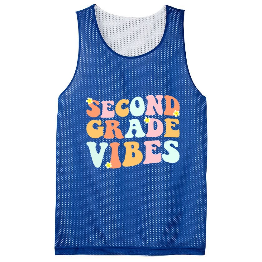 Grade 2 Teachers Students Hippie Second Grade Vibes Gift Mesh Reversible Basketball Jersey Tank