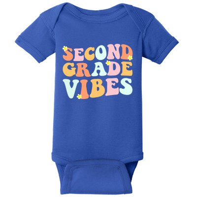 Grade 2 Teachers Students Hippie Second Grade Vibes Gift Baby Bodysuit