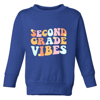 Grade 2 Teachers Students Hippie Second Grade Vibes Gift Toddler Sweatshirt