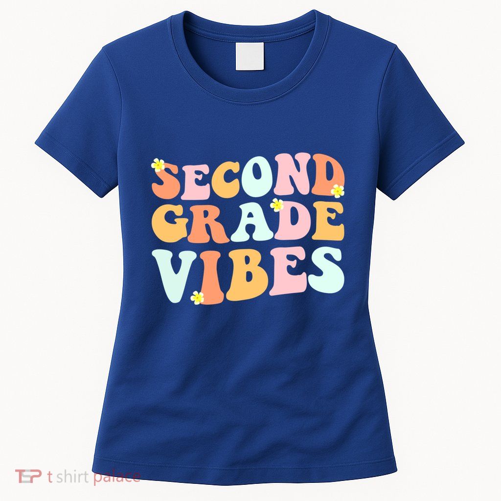 Grade 2 Teachers Students Hippie Second Grade Vibes Gift Womens T-Shirt