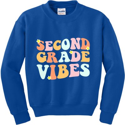 Grade 2 Teachers Students Hippie Second Grade Vibes Gift Kids Sweatshirt